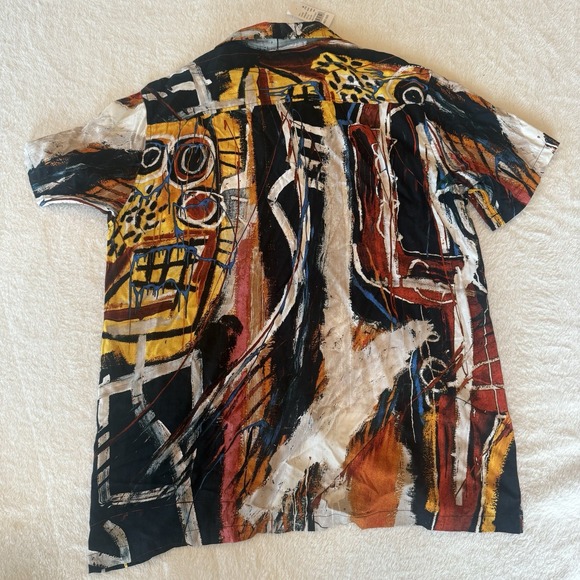 NWT JEAN MICHEL BASQUIAT Medium Licensed Abstract Ripple Junction Viscose Shirt - Picture 2 of 8